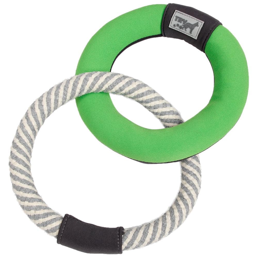 Pet Life 'Ring Toss' Dual-Connecting Jute Rope and Floating Ring Dog Toy Yellow - 1 Count