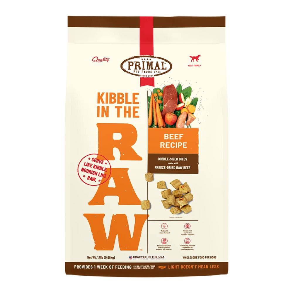 Primal Pet Foods Kibble In The Raw Beef Recipe For Dogs 9lbs