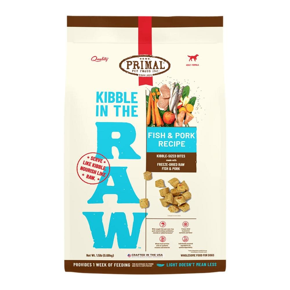 Primal Pet Foods Kibble In The Raw Fish & Pork Recipe For Dogs 1.5lbs