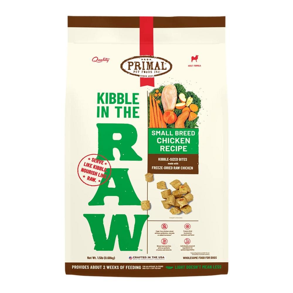 Primal Pet Foods Kibble In The Raw Small Breed Chicken Recipe For Dogs 1.5lbs
