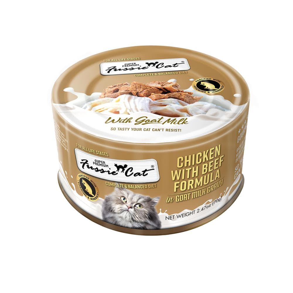 Fussie Cat Super Premium Chicken with Beef in Goats Milk 2.47oz