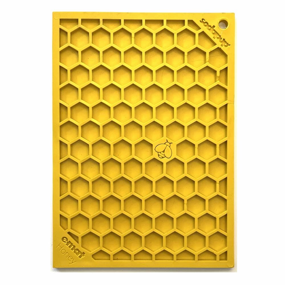 SodaPup Honeycomb Design Emat Enrichment Lick Mat Yellow Large
