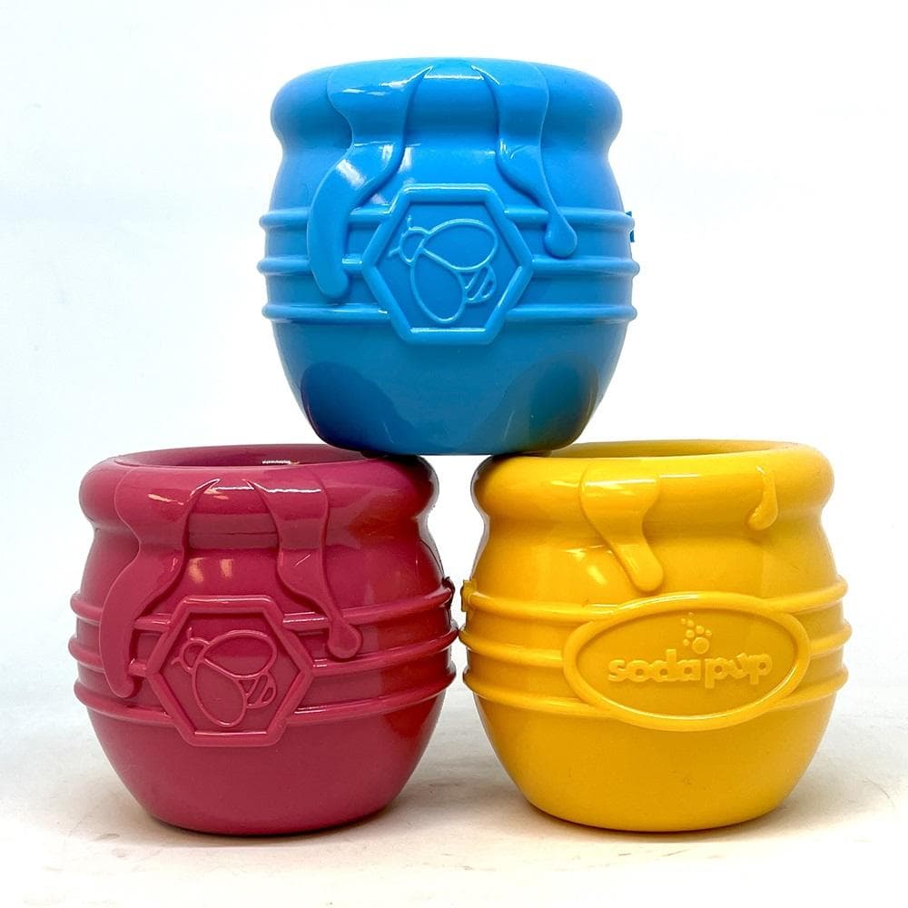 Honey Pot Durable PUP-X Rubber Treat Dispenser & Enrichment Toy Large Yellow - 1 Count
