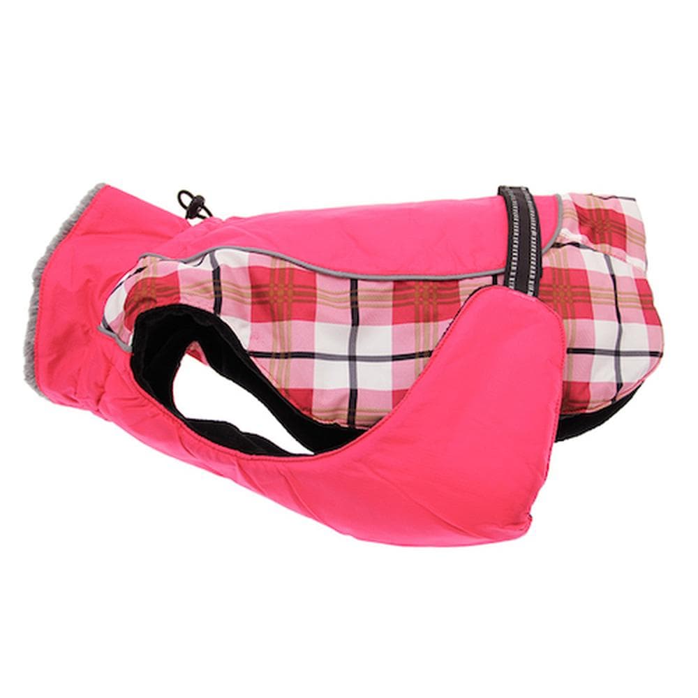 Alpine All-Weather Dog Coat - Raspberry Plaid X-Small - 1 Count