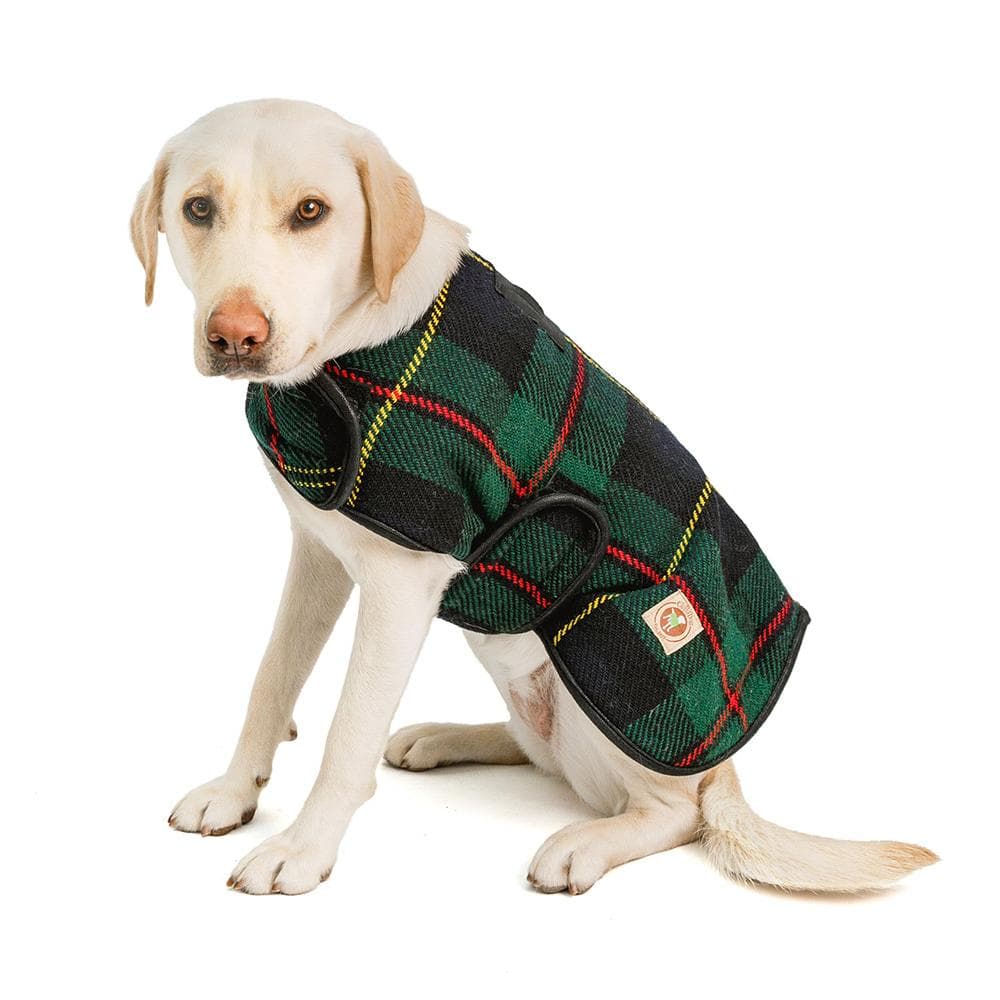 Navy Tartan Plaid Blanket Dog Coat XS - 1 Count