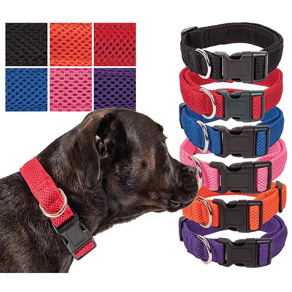 Pet Life 'Aero Mesh' 360 Degree Dual Sided Comfortable and Breathable Adjustable Mesh Dog Collar Small, Blue - 1 Count
