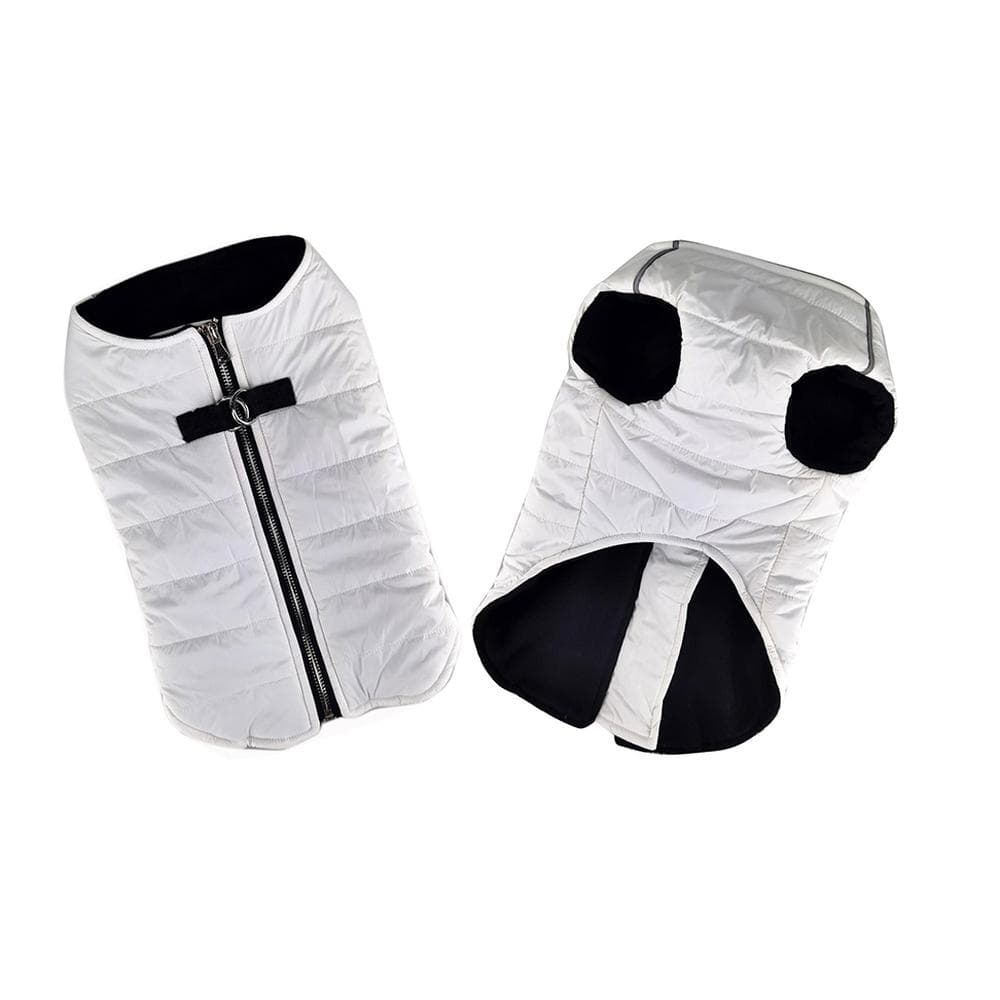 Zip Up Dog Puffer Vest - White X-Small - 1 Count