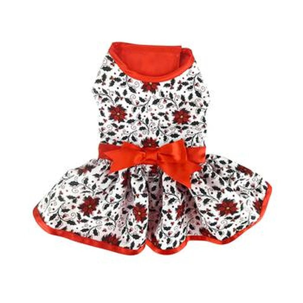 Holiday Dog Harness Dress - Holly Large - 1 Count
