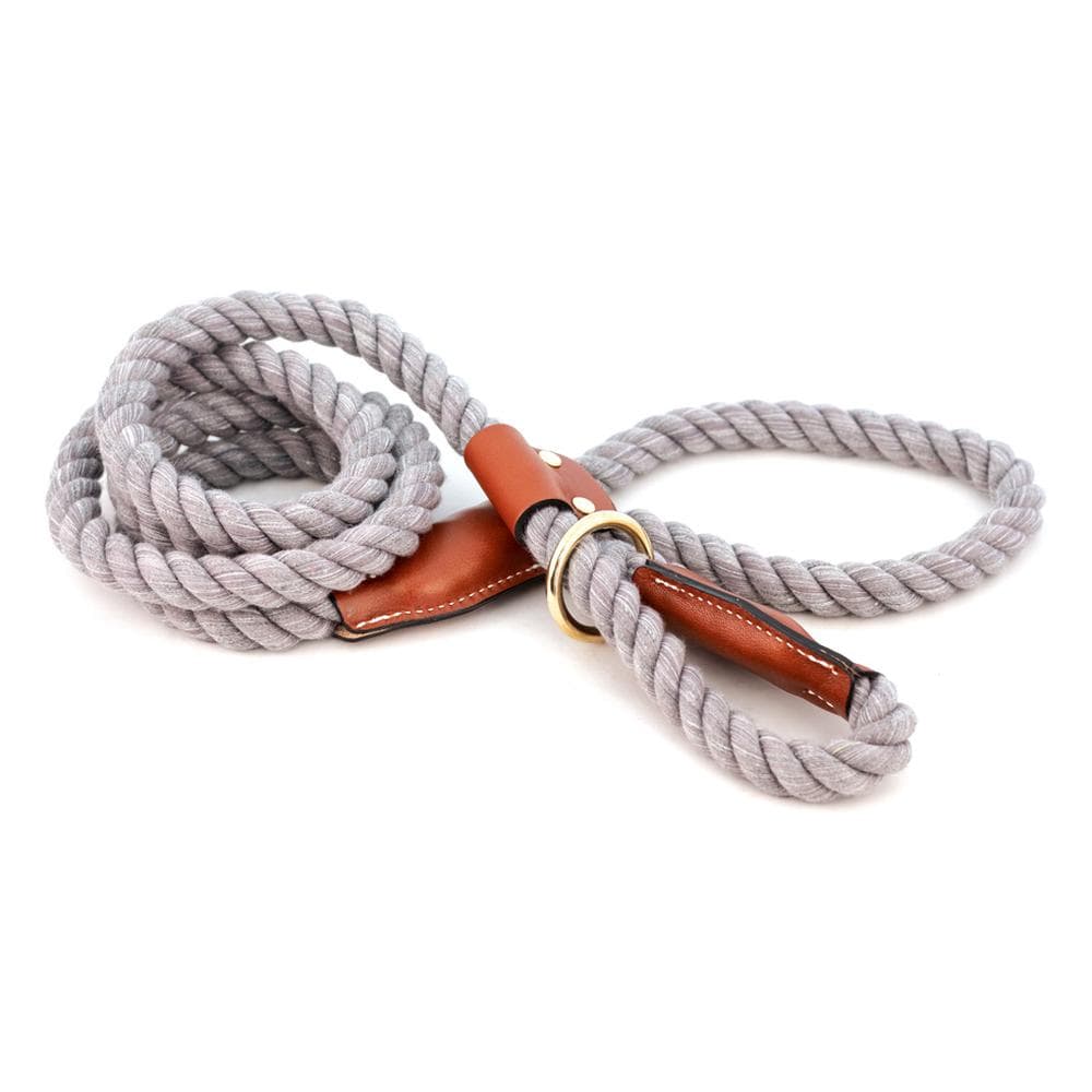 Cotton Rope Leash Slip-End Nautical Blue, Medium - 1 Count