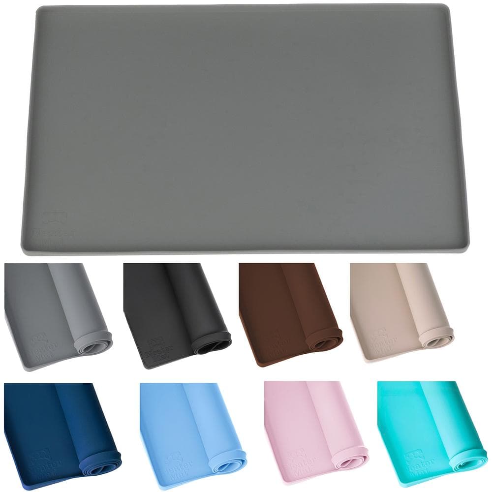 Neater Mat Silicone Pet Bowl Mat Large (24" x 16"), Gunmetal - 1 Count