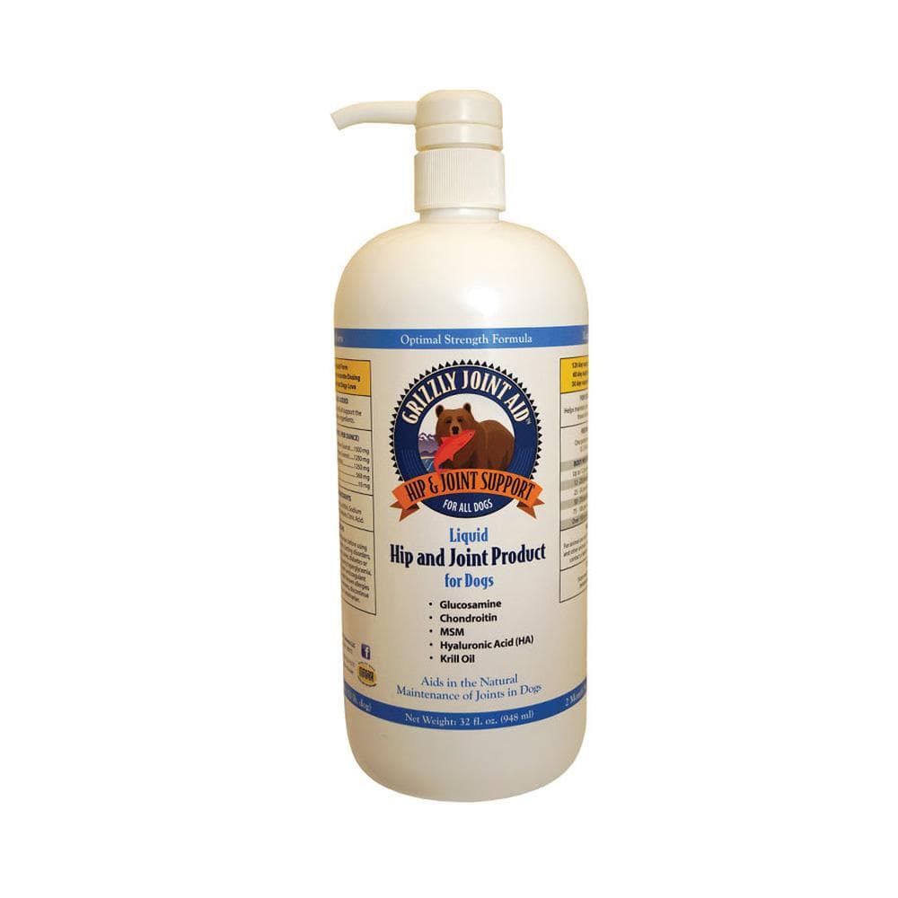 Grizzly Joint Aid Liquid - Joint Support + Absorption Supplement for Dogs and Cats 32oz Bottle