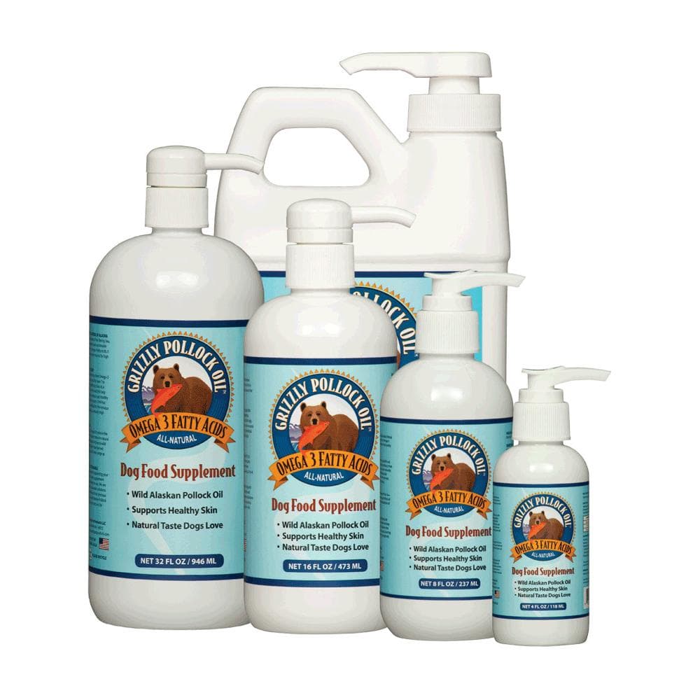 Grizzly Wild Alaskan Pollock Oil - Omega-3 Fatty Acid Supplement for Dogs and Cats 32oz Bottle
