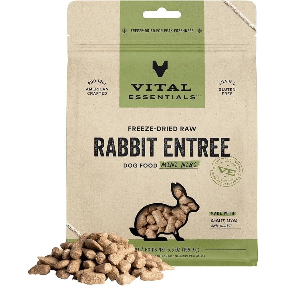 Vital Essentials Dog FreezeDried Food Entree Rabbit 5.5oz