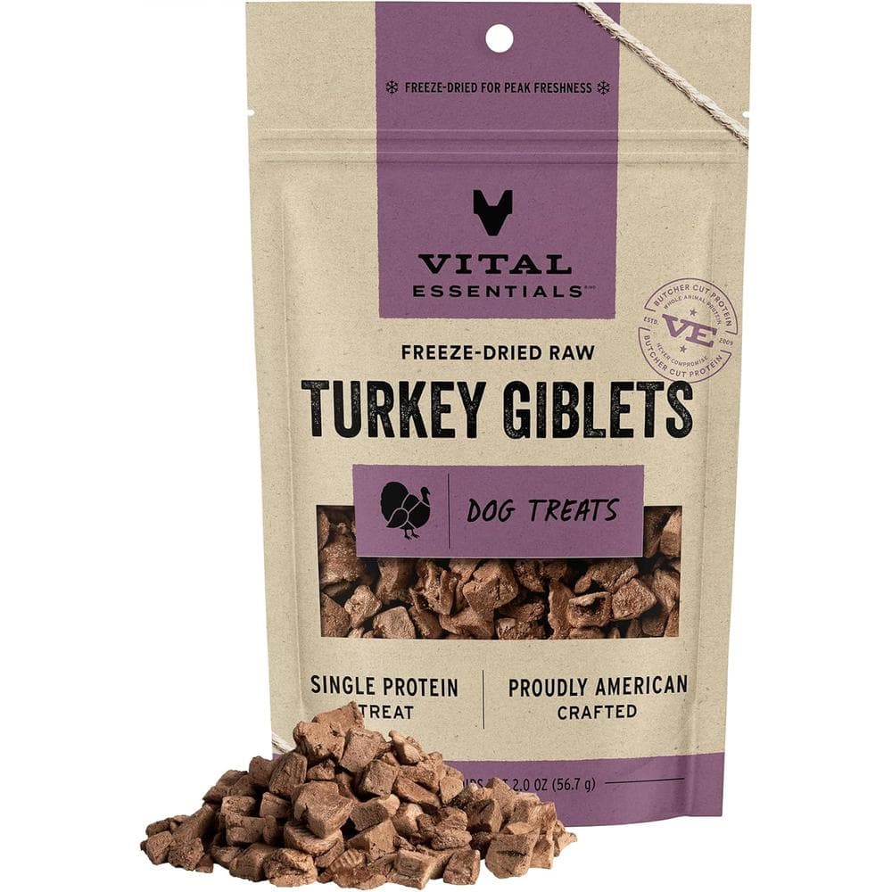 Vital Essentials Dog FreezeDried Treats Turkey Giblets 2oz