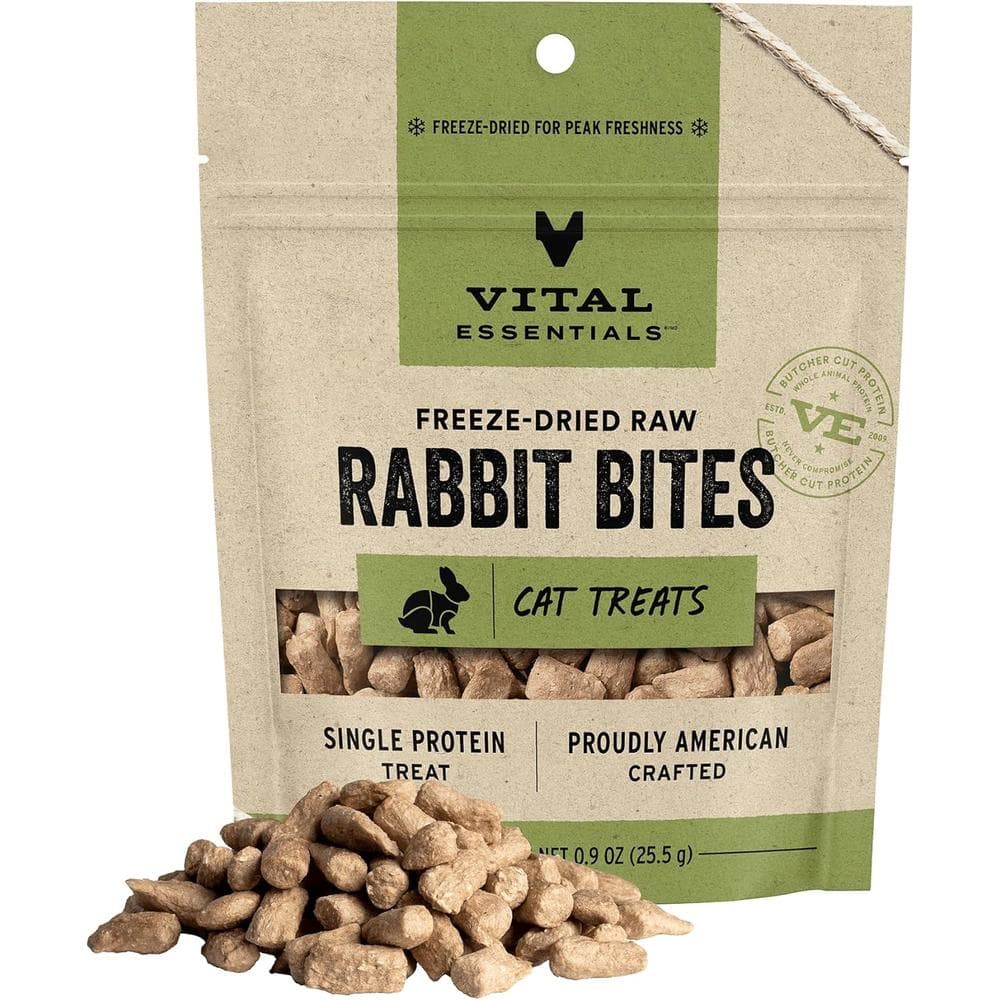 Vital Essentials Cat Treats FreezeDried Rabbit Bites 0.9oz