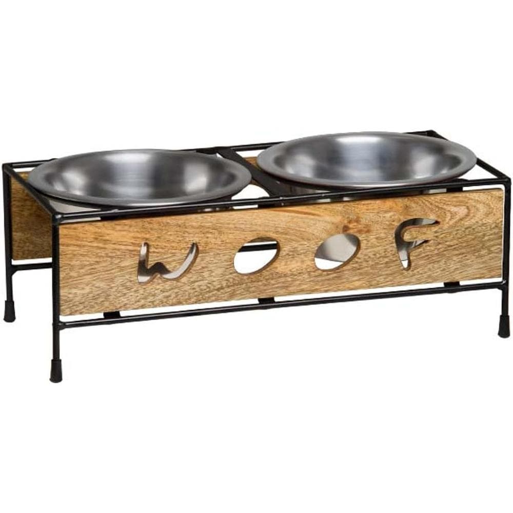 Loving Pets Black Label Woof Cut Raised Diner Wood 1 Pint