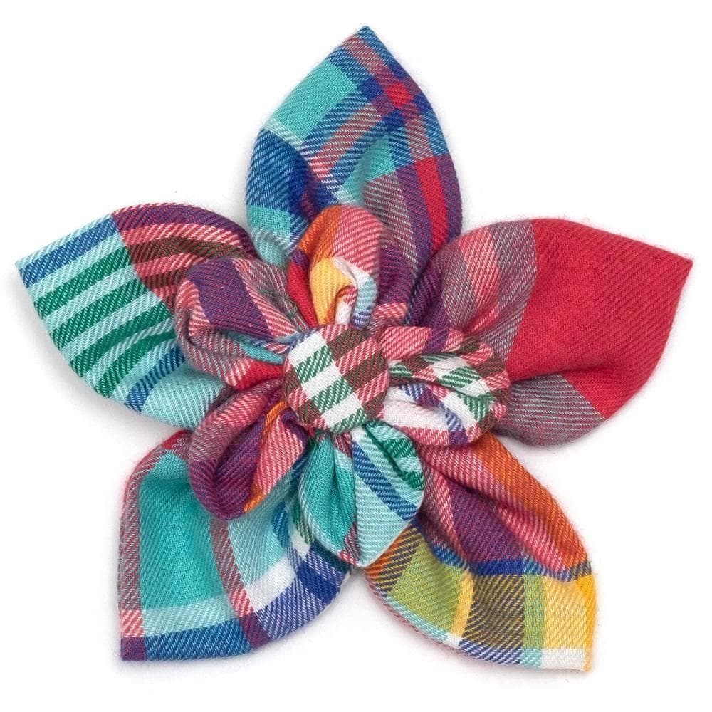 CORAL MULTI PLAID FLOWER Large - 1 Count