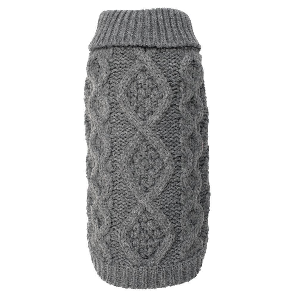 Gray Chunky Knit Turtleneck Sweater Large - 1 Count