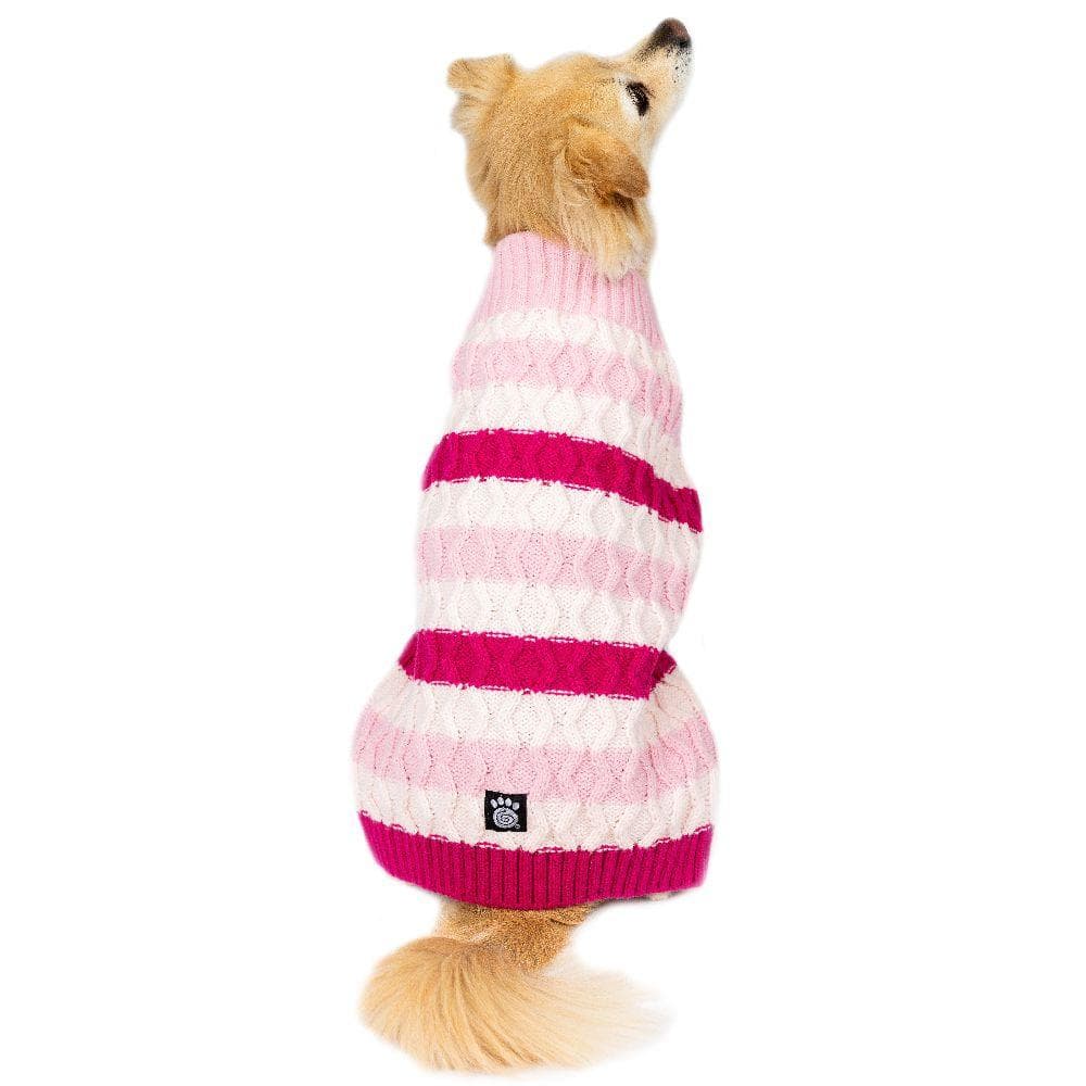 Striped Crewneck Sweater, Pink M - 1 Count