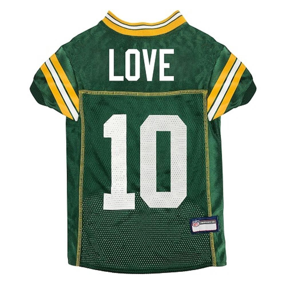 Jordan Love Green Bay Packers Player Jerseys by Pets First Small - 1 Count