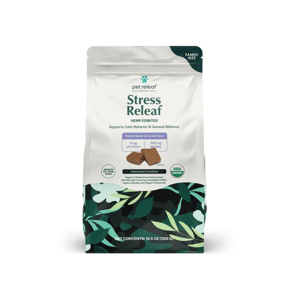 Pet Releaf Stress Releaf CBD Edibites Peanut Butter for All Size Dogs 12.5oz