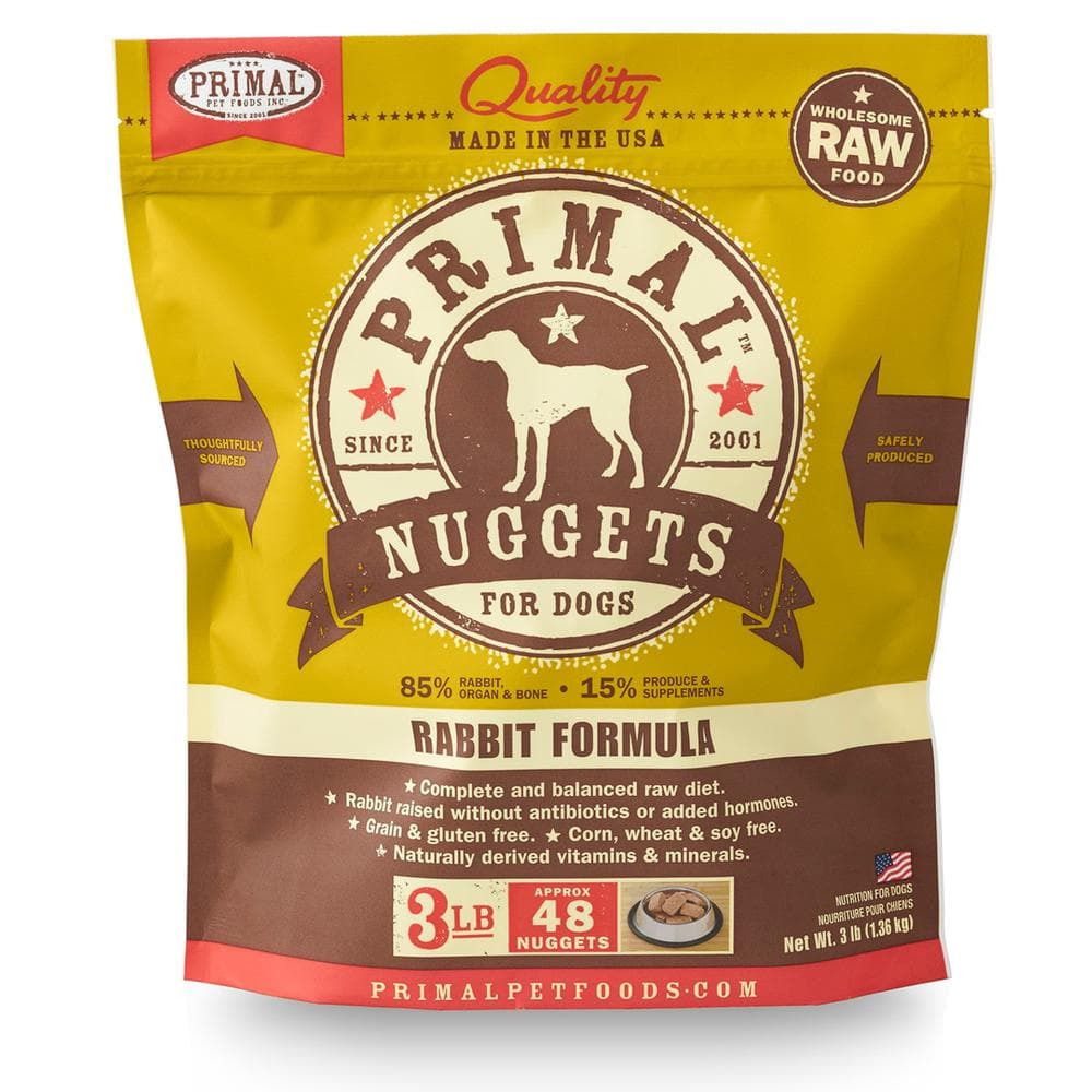 Primal Dog Raw Frozen Nuggets Rabbit 3lbs
