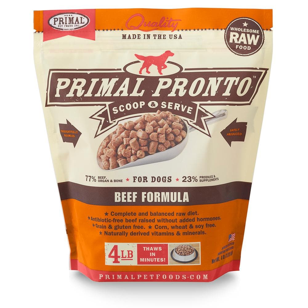 Primal Pronto Raw Frozen Canine Beef Formula Dog Food 4lbs