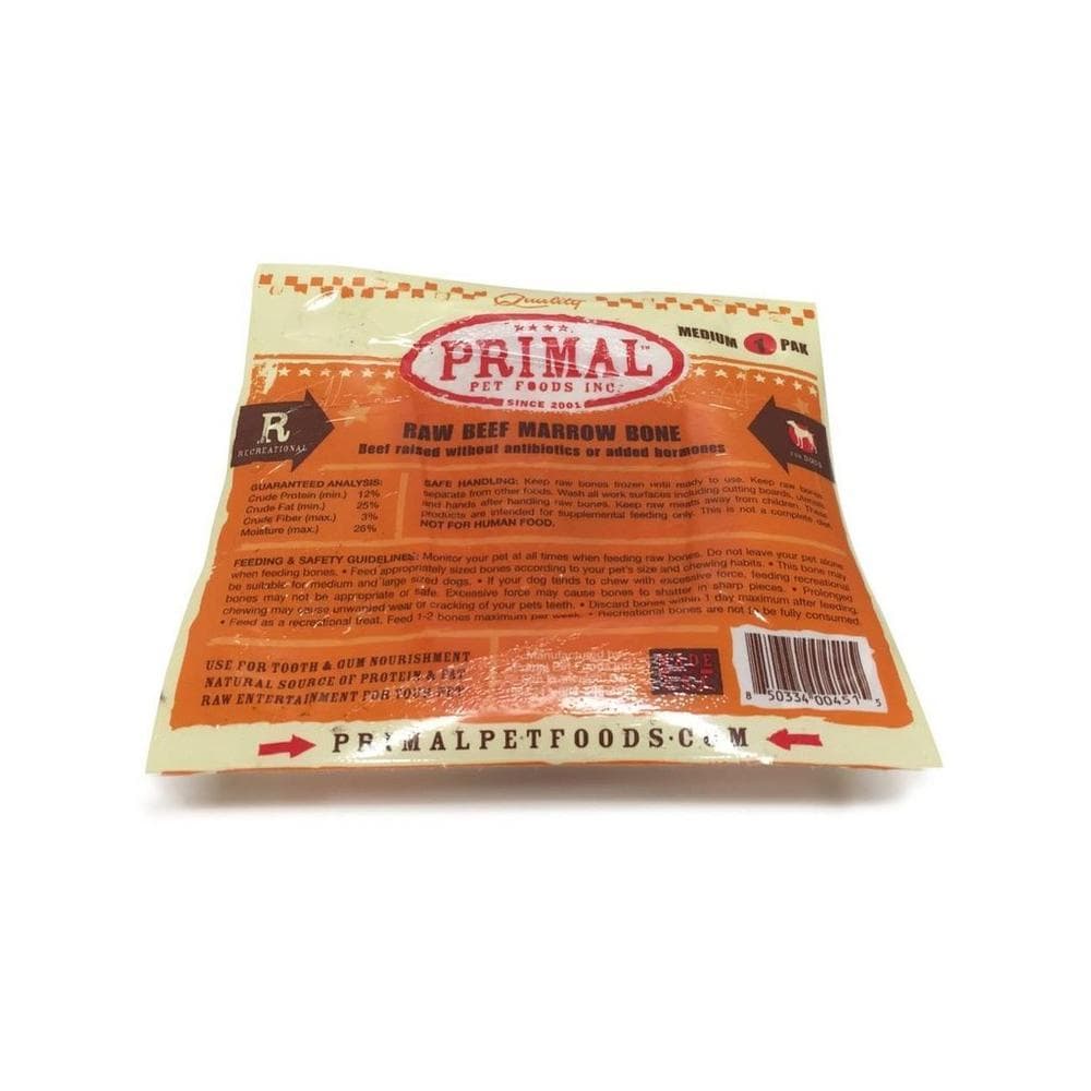 Primal Pet Foods Raw Recreational Beef Marrow Bones Medium 1 Count