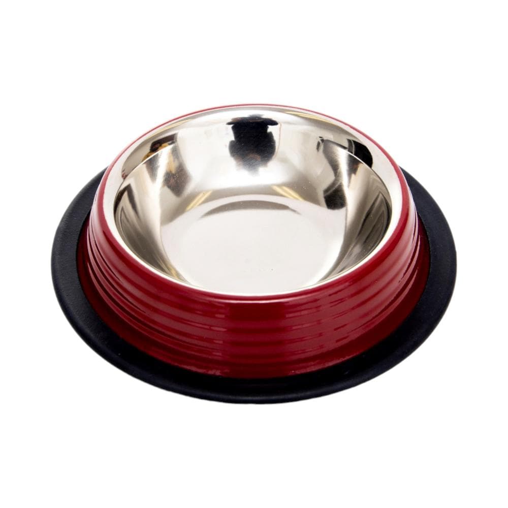 Eco-friendly Non Skid Ribbed Cat & Dog Bowl (Merlot Red) 8oz - 1 Count