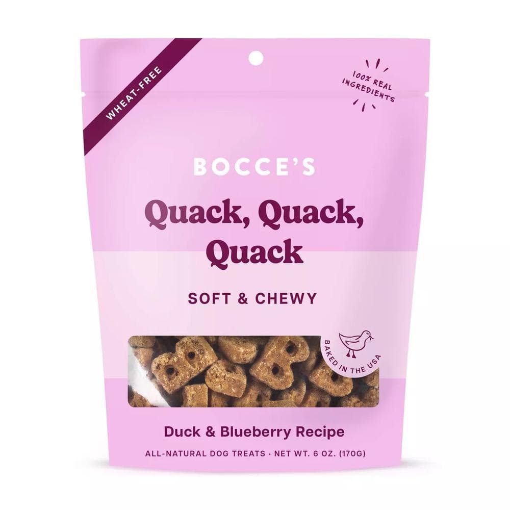 Bocce's Bakery Quack Quack Quack in Duck Flavor Soft and Chewy Dog Treats 6oz