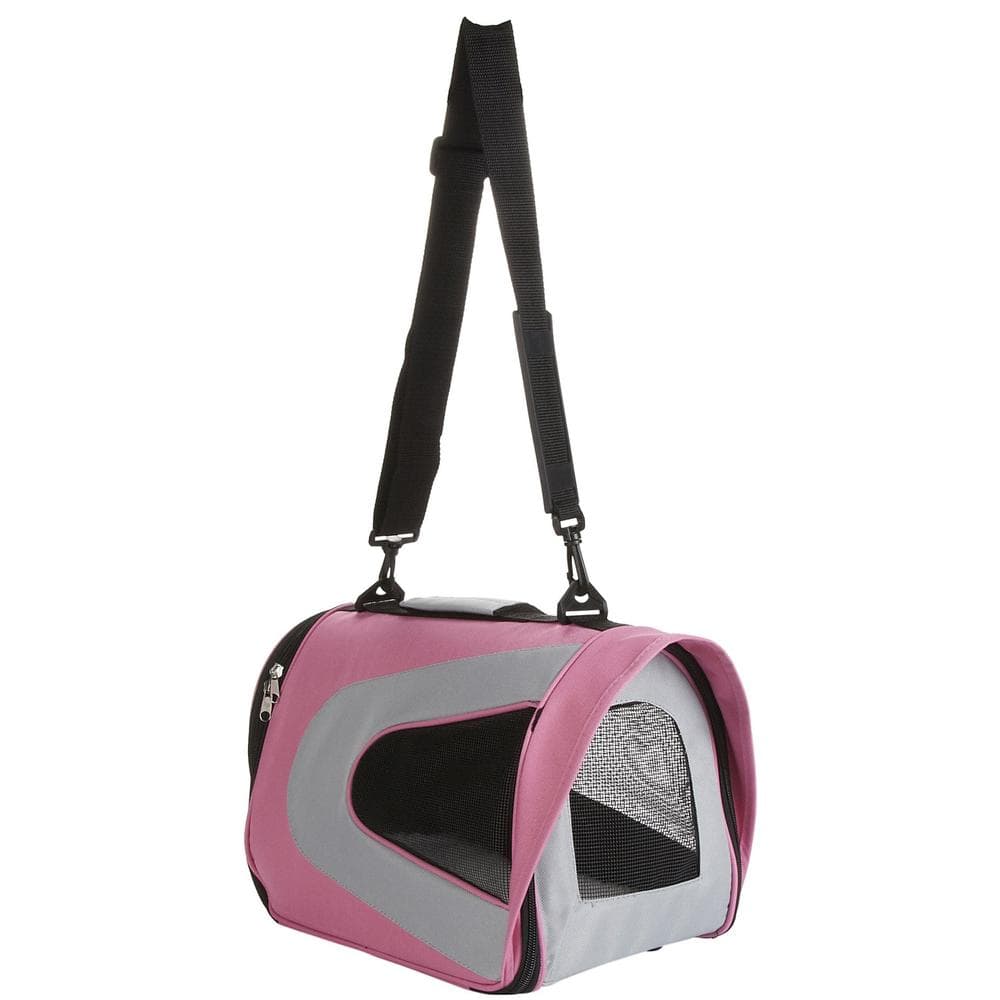 Airline Approved Collapsible 'Sporty' Pet Dog Carrier LARGE, PINK AND GREY - 1 Count