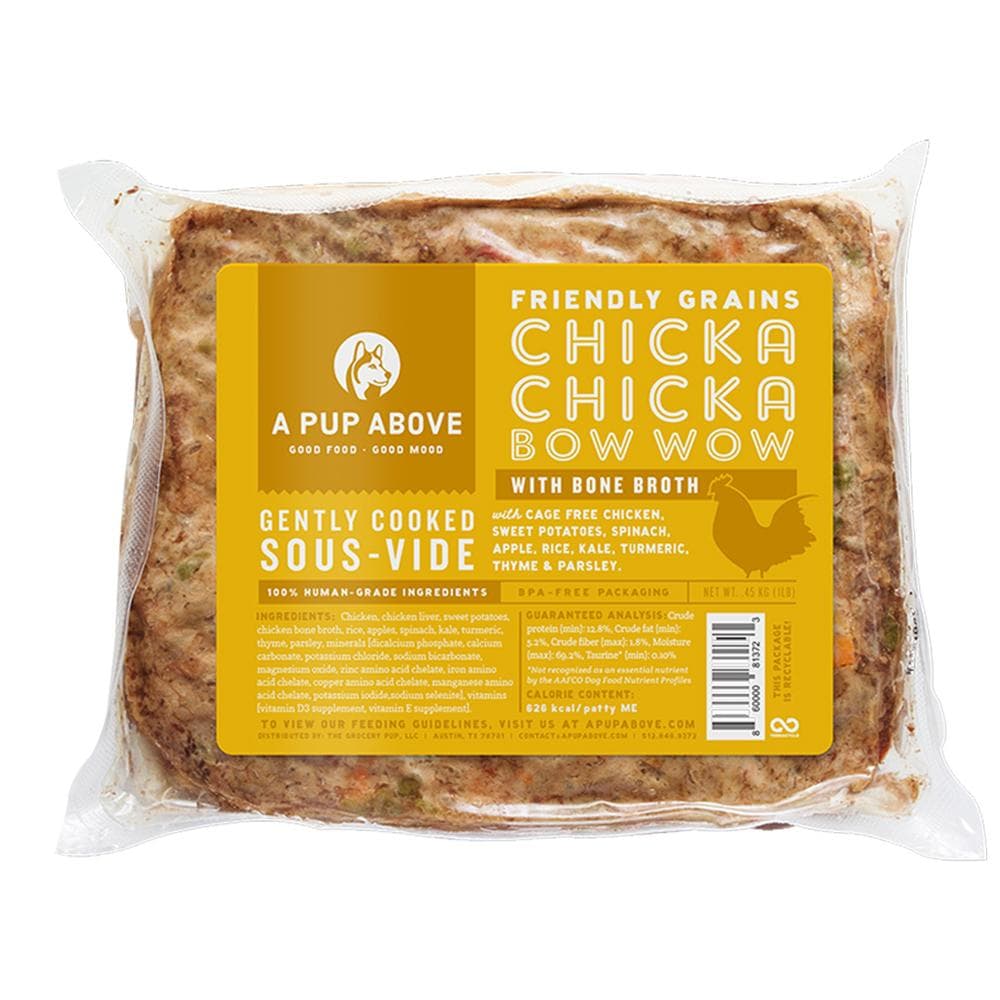 A Pup Above Frozen Gently Cooked Chicka Chicka Bow Wow Individual 1lb