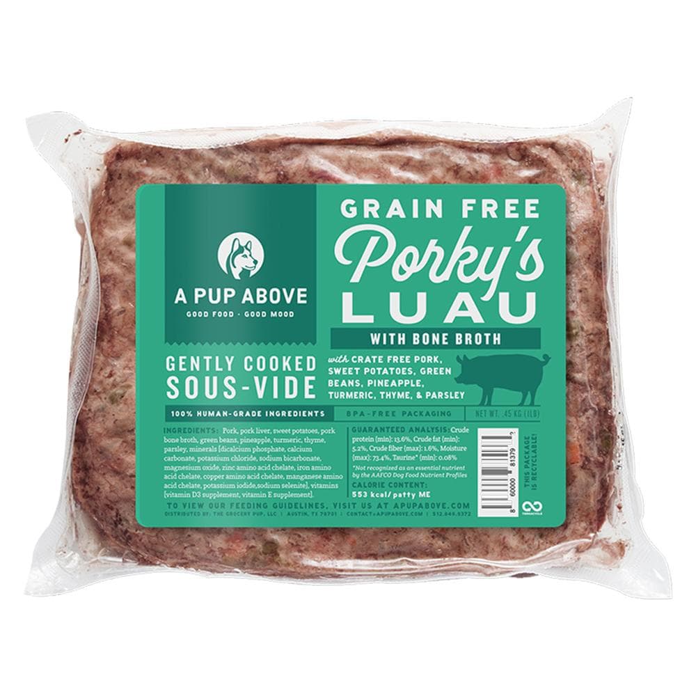 A Pup Above Frozen Gently Cooked Porky's Luau Individual 1lb