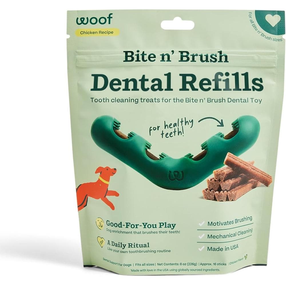Woof Dog Toy Bite N Brush Dental Refills 8oz
