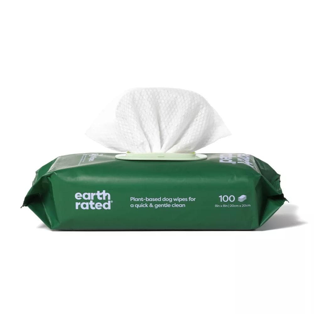 Earth Rated Certified Compostable Dog Wipes 100 Count