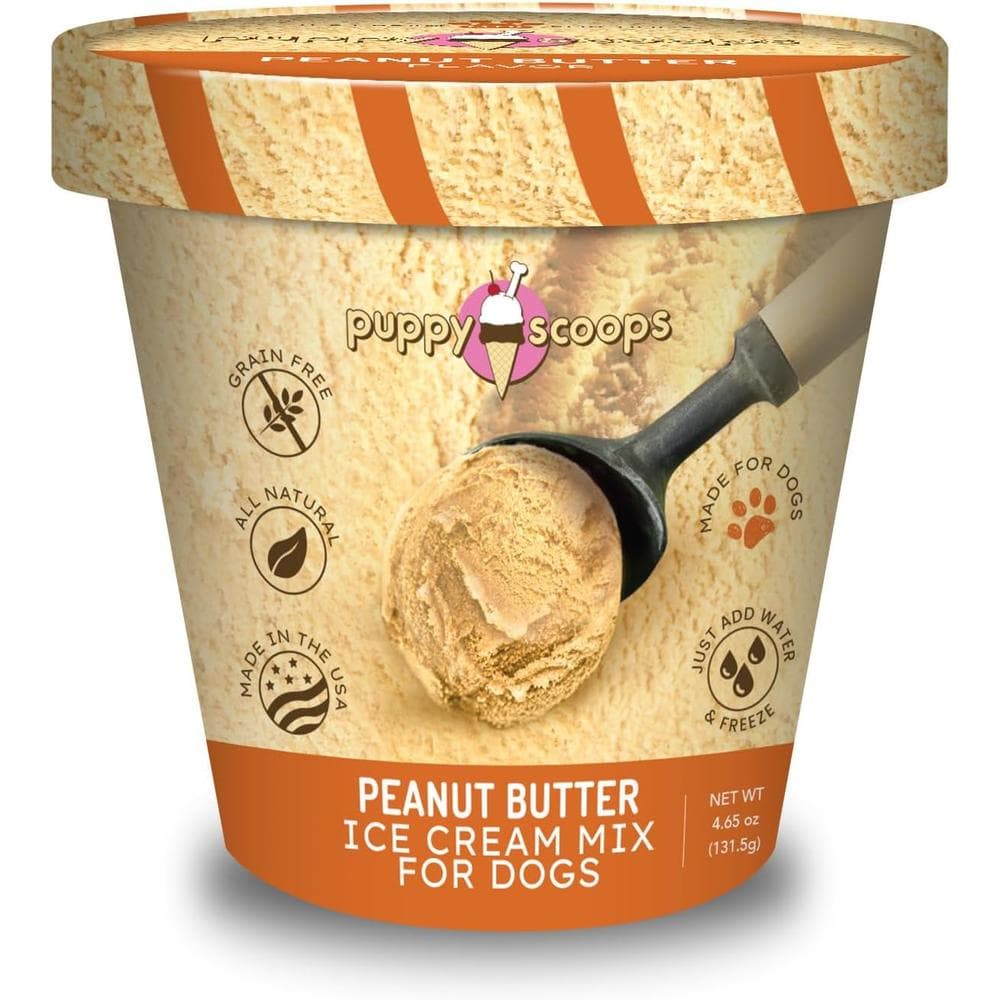 Puppy Scoops Treats Ice Cream Mix Peanut Butter Flavor Grain Free For Dogs 4.65oz