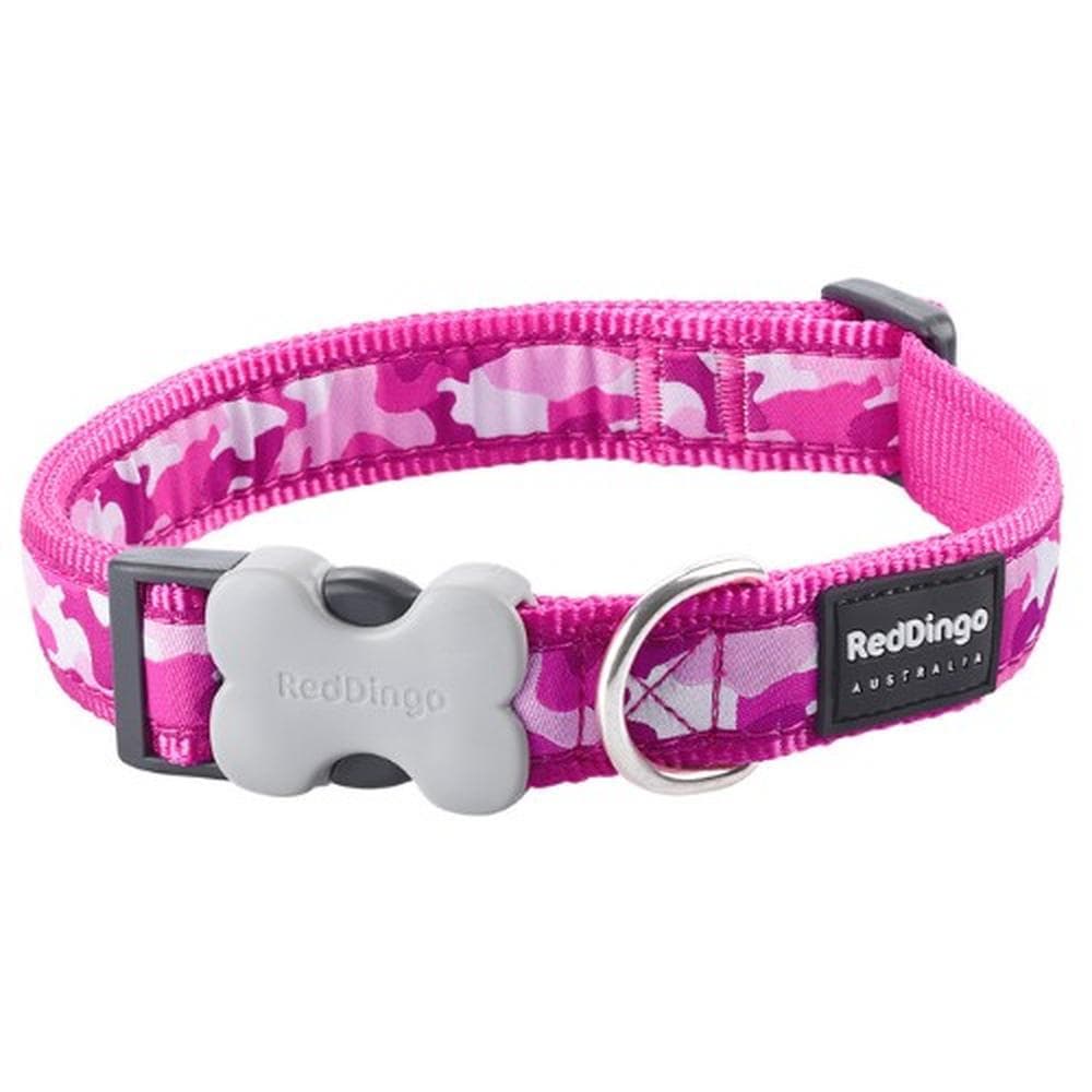 Red Dingo Camouflage Hot Pink - Dog Collar and Lead Small Collar (12) - 1 Count
