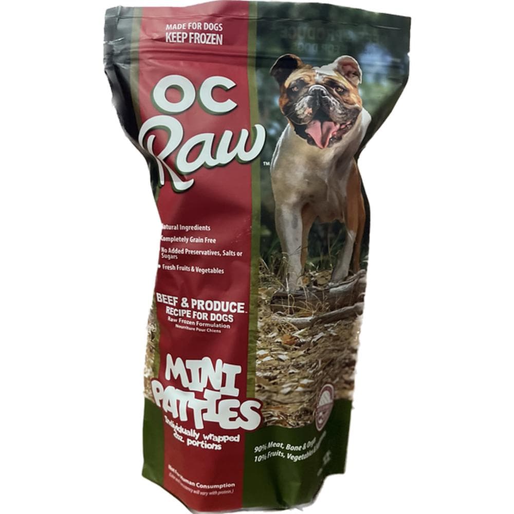 OC Raw Raw Dog Food Beef & Produce Sliders 4lbs