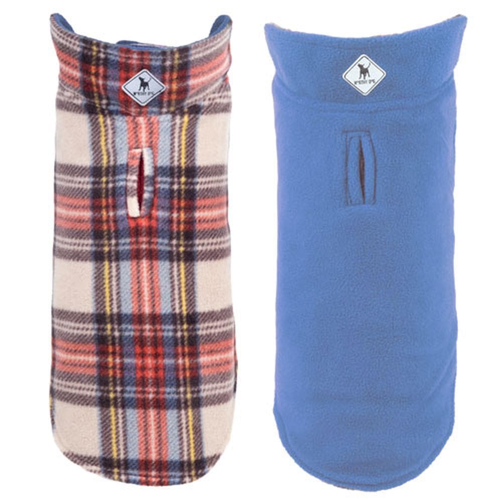 Tan Plaid II Fargo Fleece Reversible Jacket-Blue 26" - 1 Count