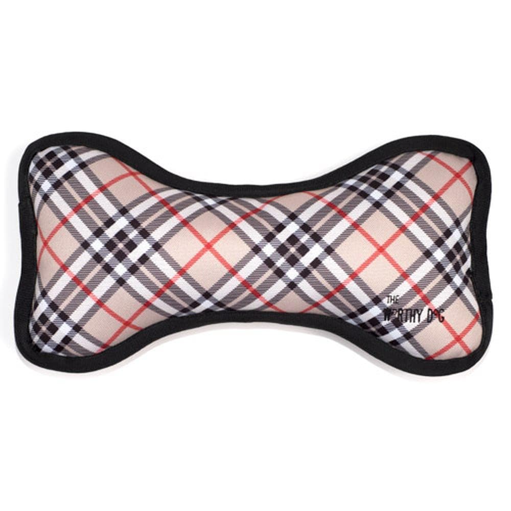 Bias Plaid Tan Bone Toy Large - 1 Count