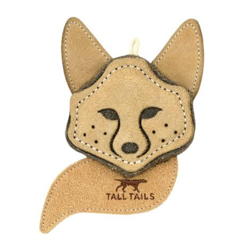 Tall Tails Dog Toy Natural Leather Scrappy Fox 4" 1 Count