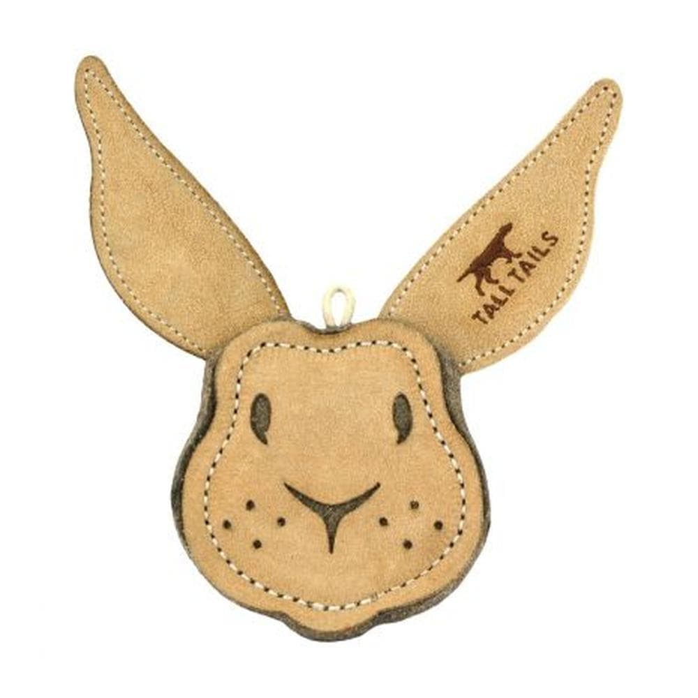 Tall Tails Dog Toy Natural Leather Scrappy Rabbit 4" 1 Count