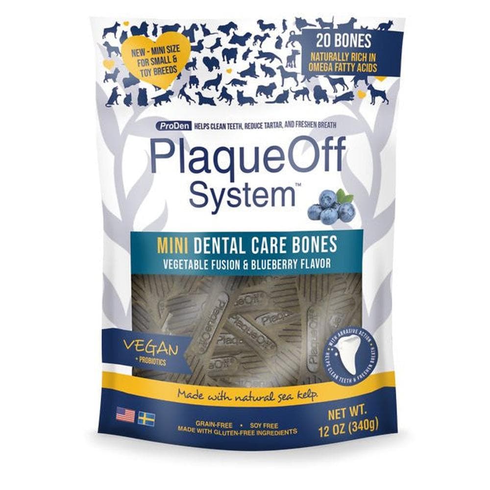 Swedencare Plaqueoff Dental Care Bones Mini Vegetables with Blueberry 12oz