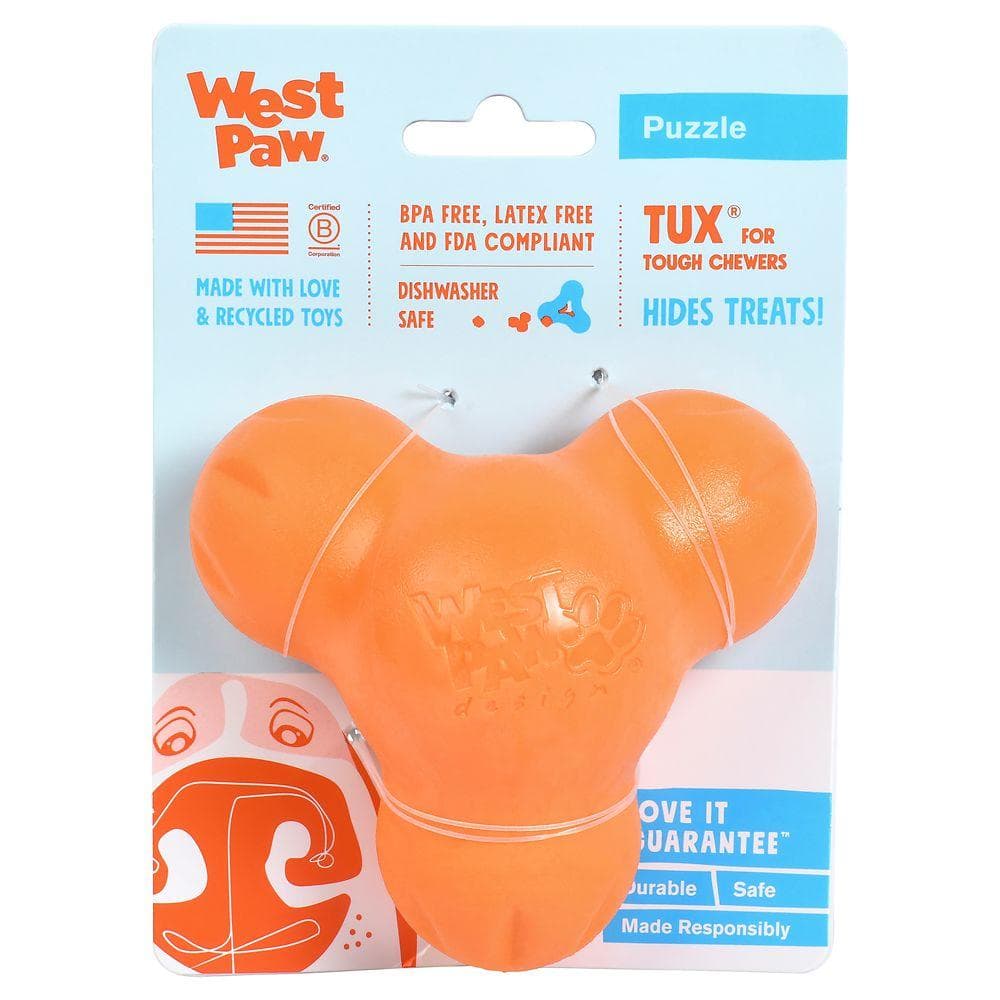 West Paw Dog Toy Tux 4" Orange Small 1 Count