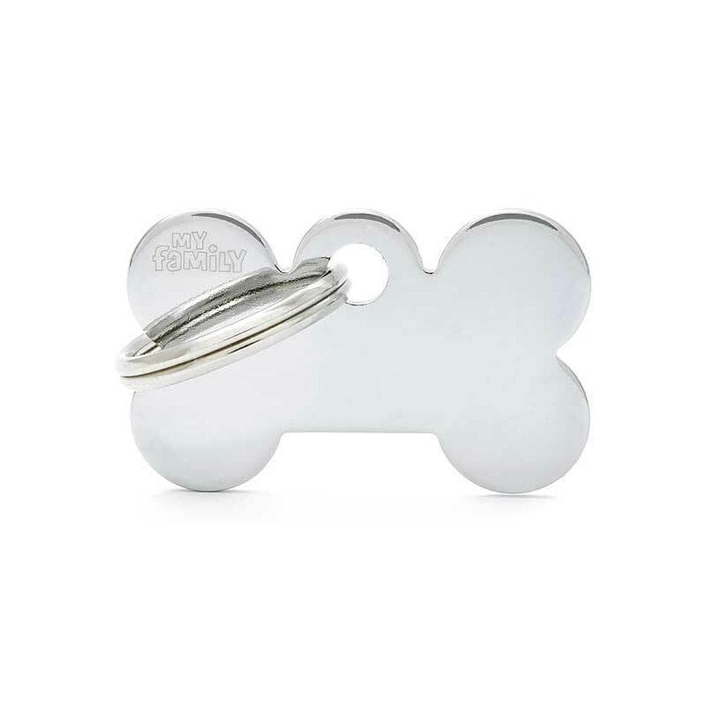 My Family Id Tag Basic Bone Chrome Small