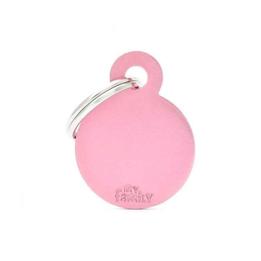 My Family Id Tag Basic Circle Pink Small