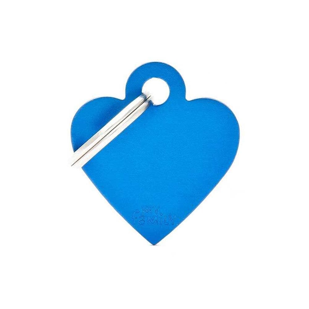 My Family Id Tag Basic Heart Blue Small