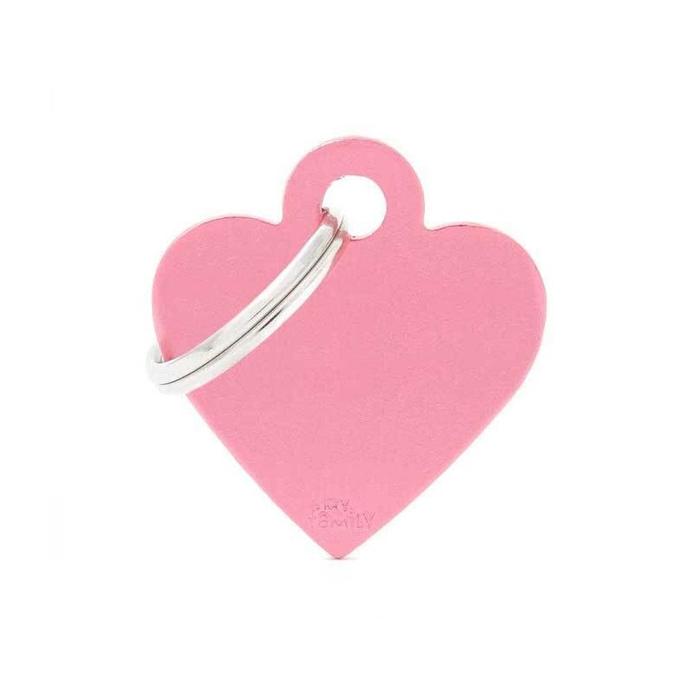 My Family Id Tag Basic Heart Pink Small