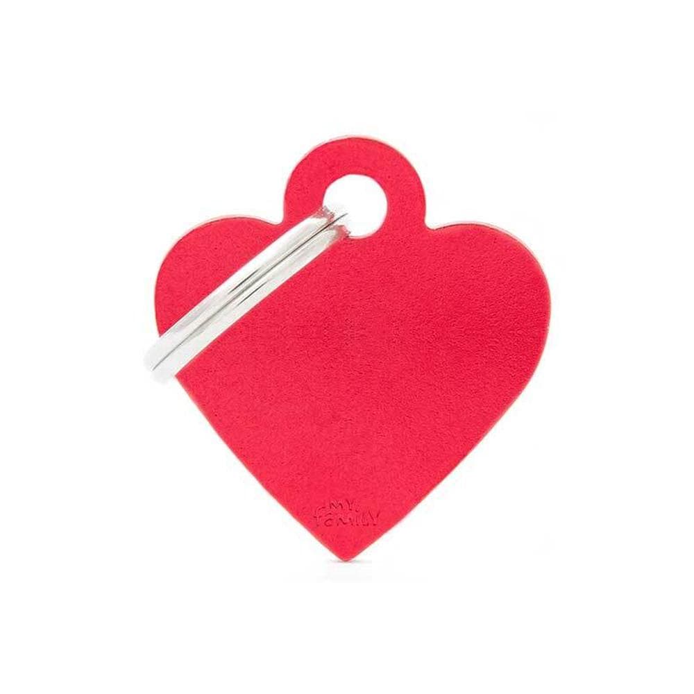 My Family Id Tag Basic Heart Red Small