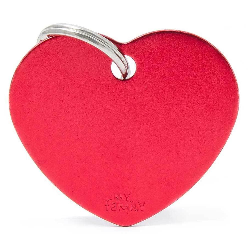 My Family Id Tag Basic Heart Red Large